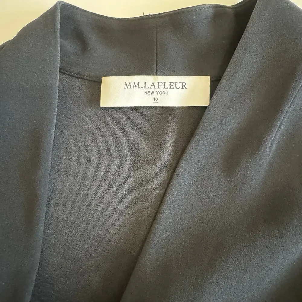 M.M. Lafleur Dress‎ Short Sleeve Cross Wrap Front Black Size 10